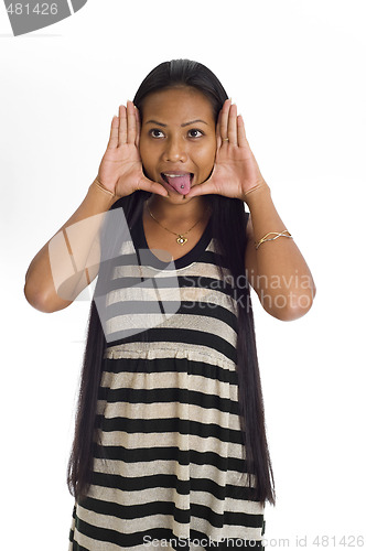 Image of young asian woman framed face