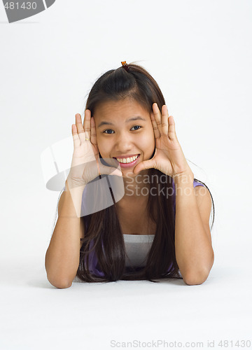 Image of young asian woman framed face