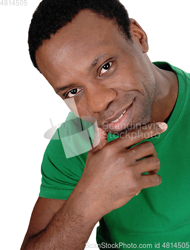 Image of Portrait of a relaxed looking African man