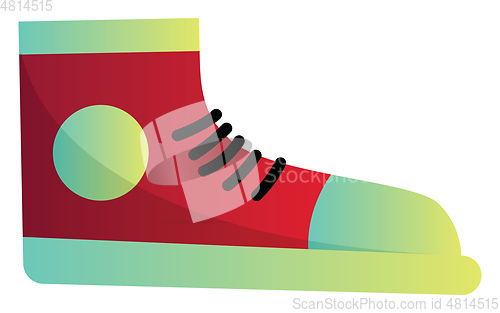 Image of Red converse sneaker vector illustration on a white background