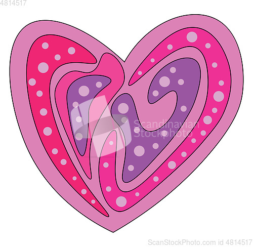 Image of The different shades of pink heart vector or color illustration
