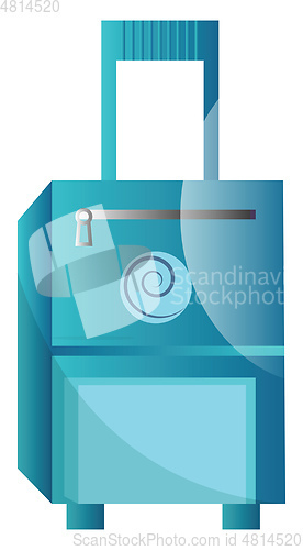 Image of Blue traveling brief case simple vector illustration on a white 