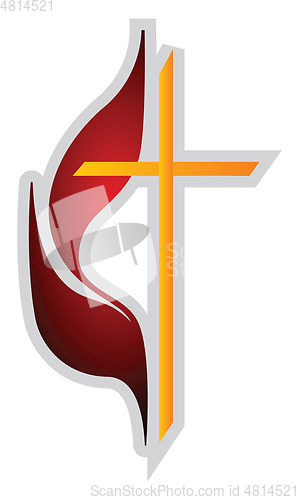 Image of Red and yellow Methodism symbol vector illustration on a white b