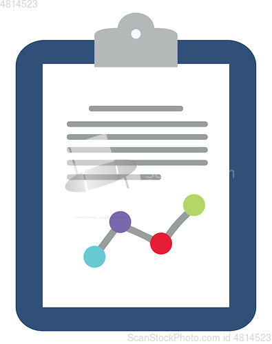 Image of Blue clipboard with information vector or color illustration