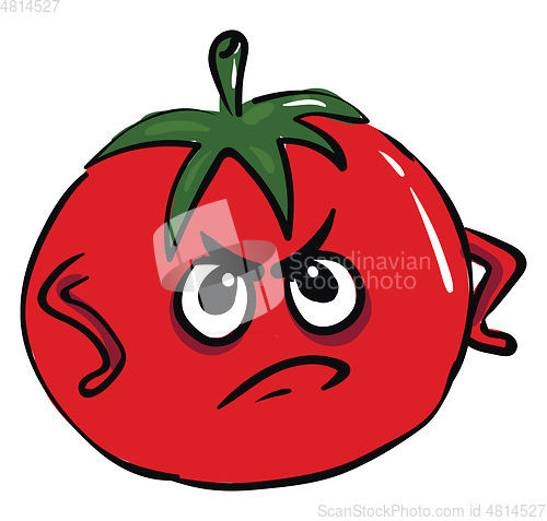 Image of Angry tomato vector illustartion on white background