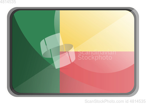 Image of Vector illustration of Benin flag on white background.