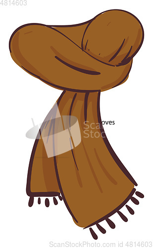 Image of A brown neck scarf vector or color illustration