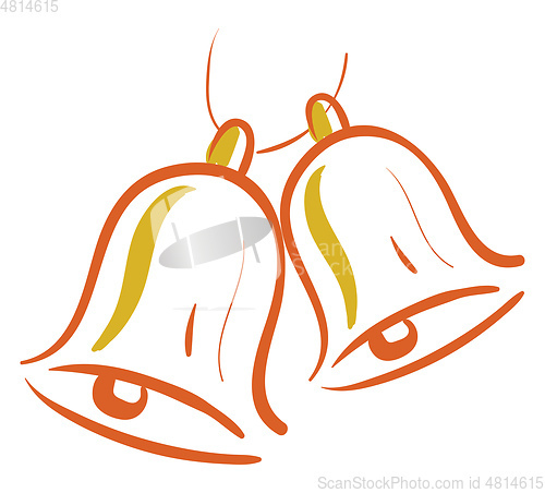 Image of Orange colored bells, vector color illustration.