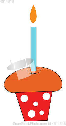 Image of Clipart of a glowing candle mounted on a candle stand vector or 