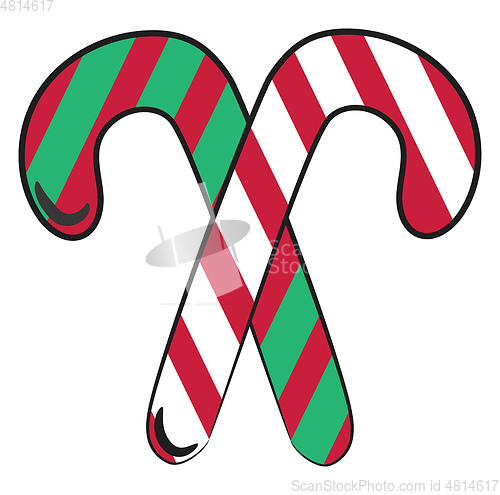 Image of Christmas candy canes vector or color illustration