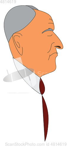 Image of Side view of a old man vector illustration on white background 