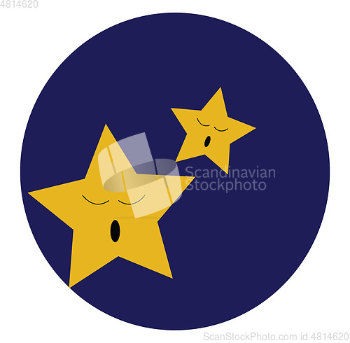 Image of Two stars sleeping vector or color illustration