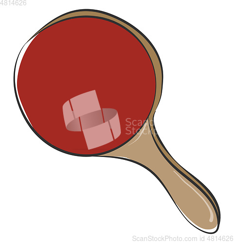 Image of Clipart of a red table tennis racket vector or color illustratio