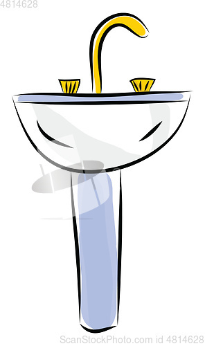 Image of Washing stand with faucet illustration color vector on white bac