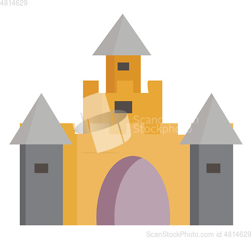 Image of A cartoon castle vector or color illustration