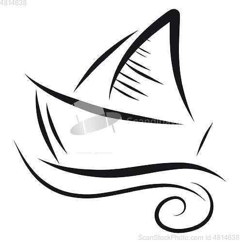 Image of Ship on a wave illustration color vector on white background