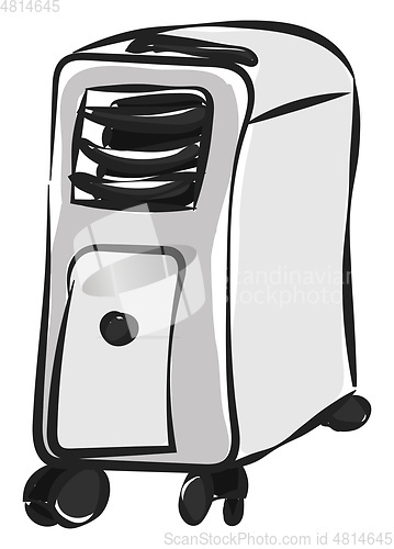 Image of Cartoon air conditioner/Air cooler (White and grey)  vector or c