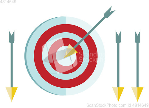 Image of A dartboard and arrows vector or color illustration