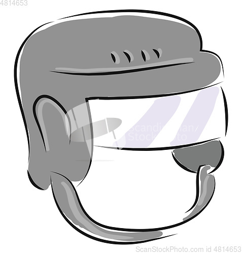 Image of Grey hockey helmet illustration vector on white background