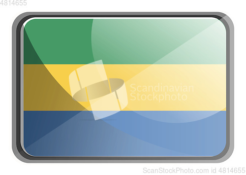 Image of Vector illustration of Gabon flag on white background.