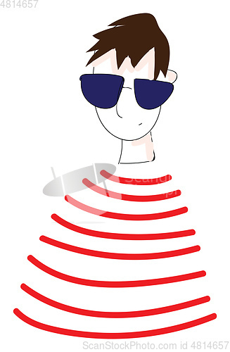 Image of Abstract portrait of a boy in red and white striped t-shirt and 