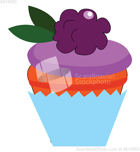 Image of Delicious berry cake vector illustration on white background