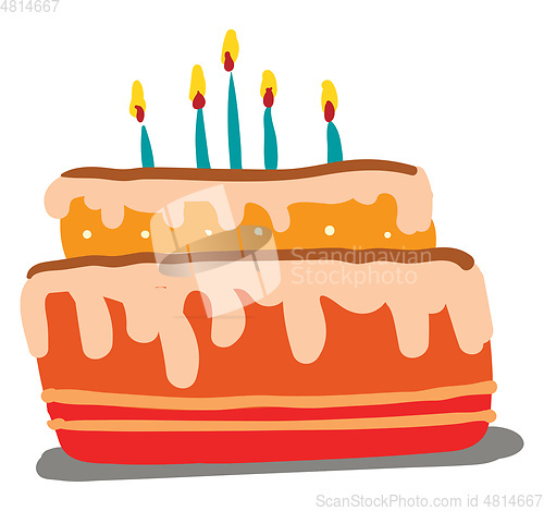 Image of A beautiful two-layered flavored cake with vanilla topping and g