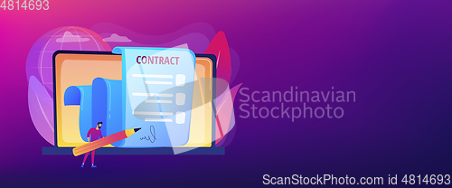 Image of Electronic contract concept banner header