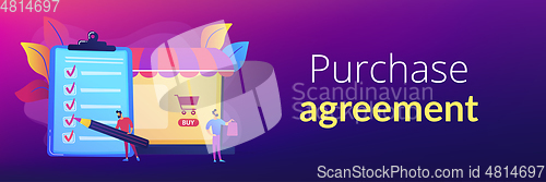 Image of Purchase agreement concept banner header