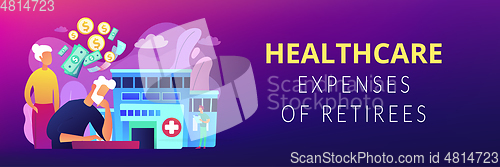 Image of Healthcare expenses of retirees concept banner header.