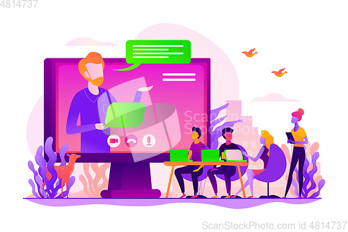 Image of Online conference concept vector illustration