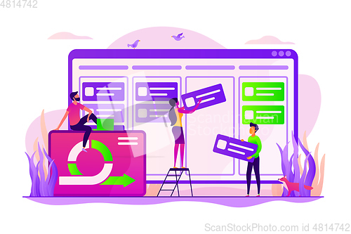 Image of Kanban board concept vector illustration