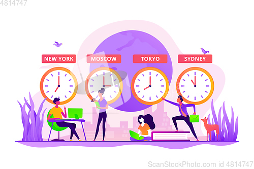 Image of Time zones concept vector illustration