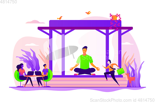 Image of Office meditation booth concept vector illustration