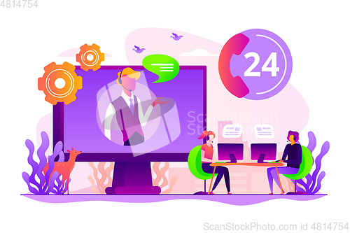 Image of Contact center concept vector illustration