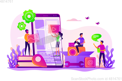 Image of Mobile application development concept vector illustration