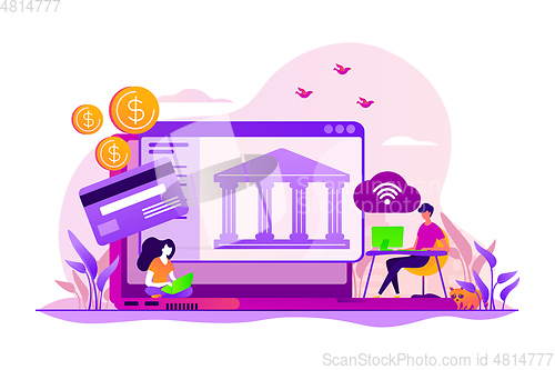 Image of Open banking platform concept vector illustration