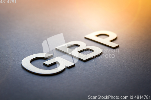 Image of Word GBP written with white solid letters