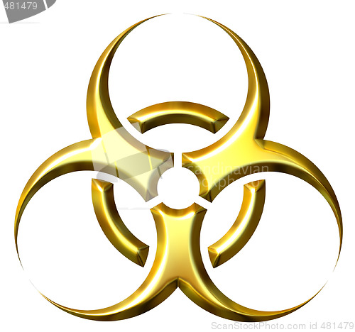 Image of 3D Golden Biohazard Symbol