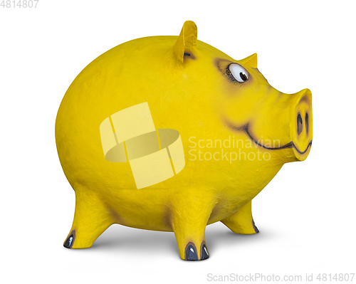 Image of funny yellow pig