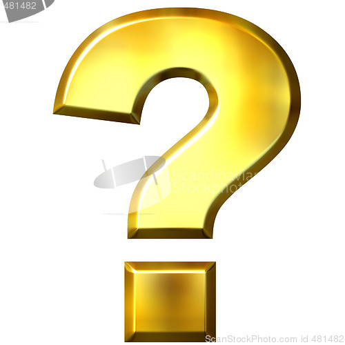 Image of 3D Golden Question Mark 