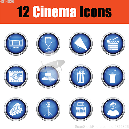 Image of Set of cinema icons. 