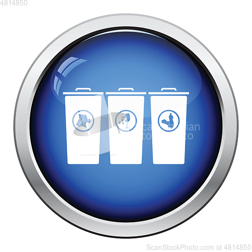 Image of Garbage containers with separated trash icon