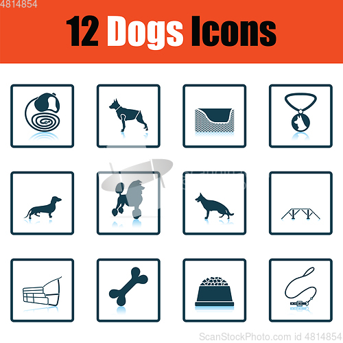 Image of Set of dog breeding icons