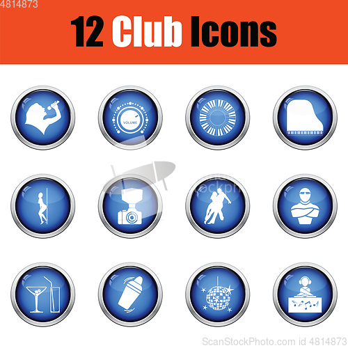 Image of Set of twelve Night club icons.