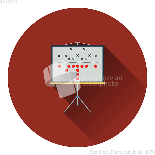 Image of American football game plan stand icon