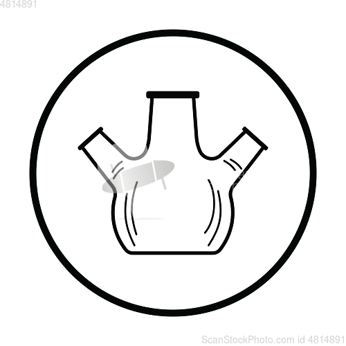 Image of Icon of chemistry round bottom flask with triple throat