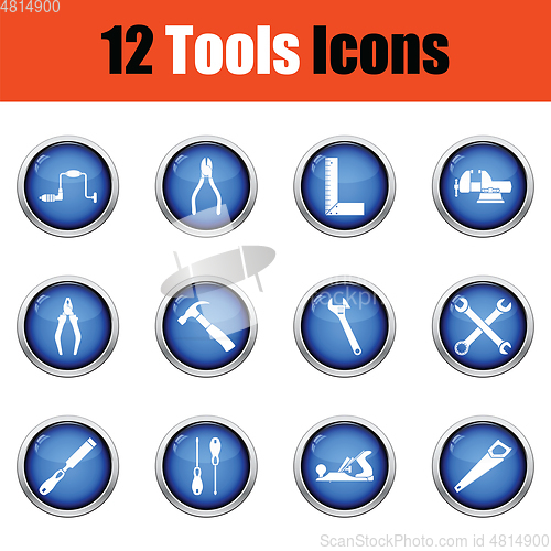 Image of Tools icon set. 