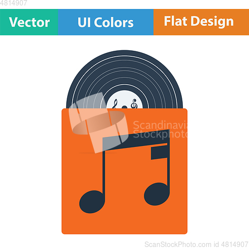 Image of Vinyl record in envelope icon