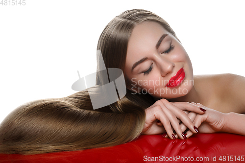 Image of girl with beautiful long hair